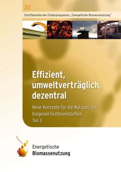 Cover: Effizient, umweltverträglich, dezentral: Neue Konzepte für die nutzung von biogenen Festbrennstoffen Teil III